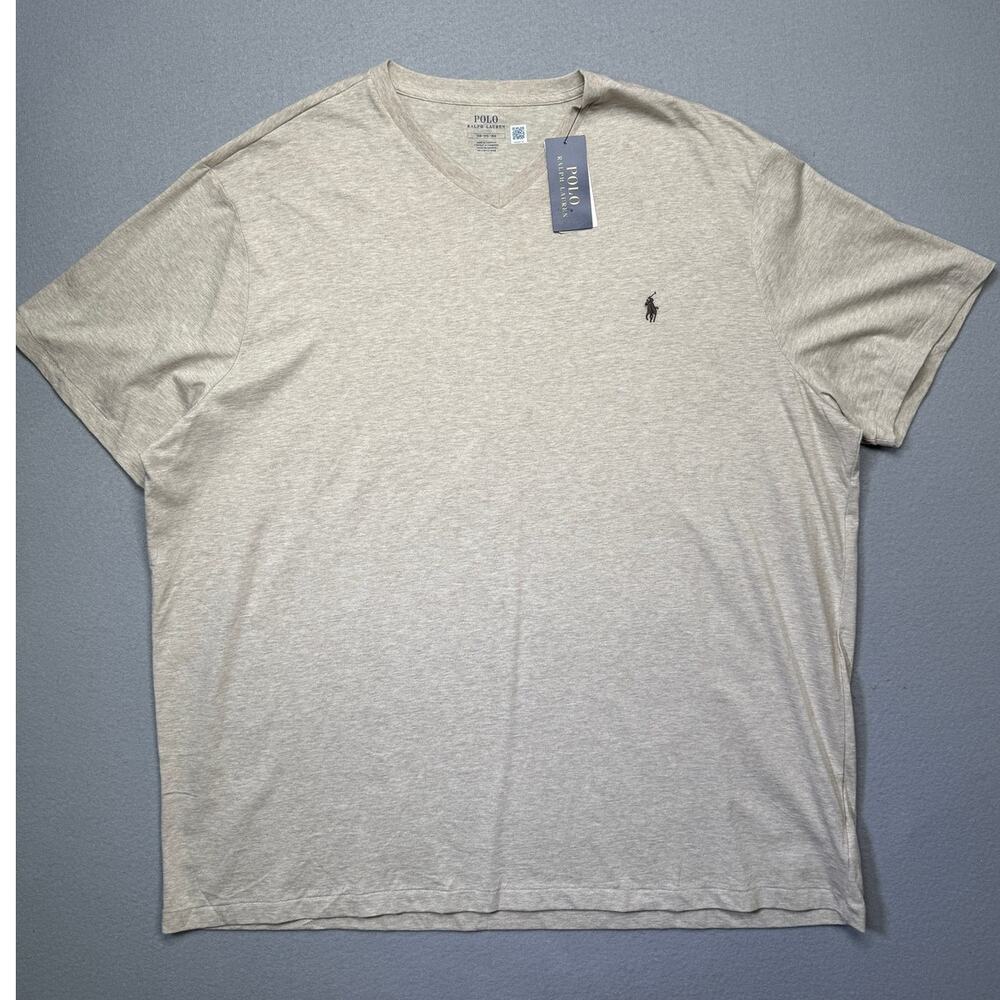 Polo Ralph Lauren Men's Big&tall Classic-Fit V-Neck T-Shirt Dune Heather 3XB $55